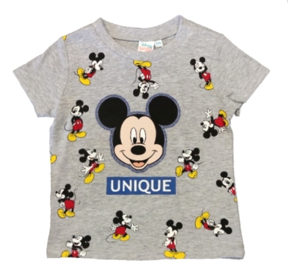 Baby T-Shirt für Jungen in grau mit Micky Maus